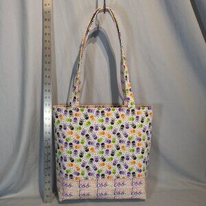 Hand-made reversible Halloween tote bag! Two bags in one! New! Skulls &Text!